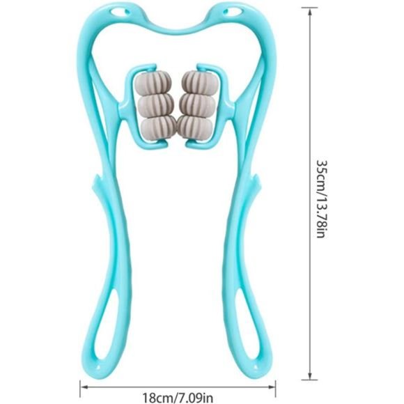 Neck Massager Cervical, Double Roller Shoulder Relaxer, Handheld - Picture 2 of 7